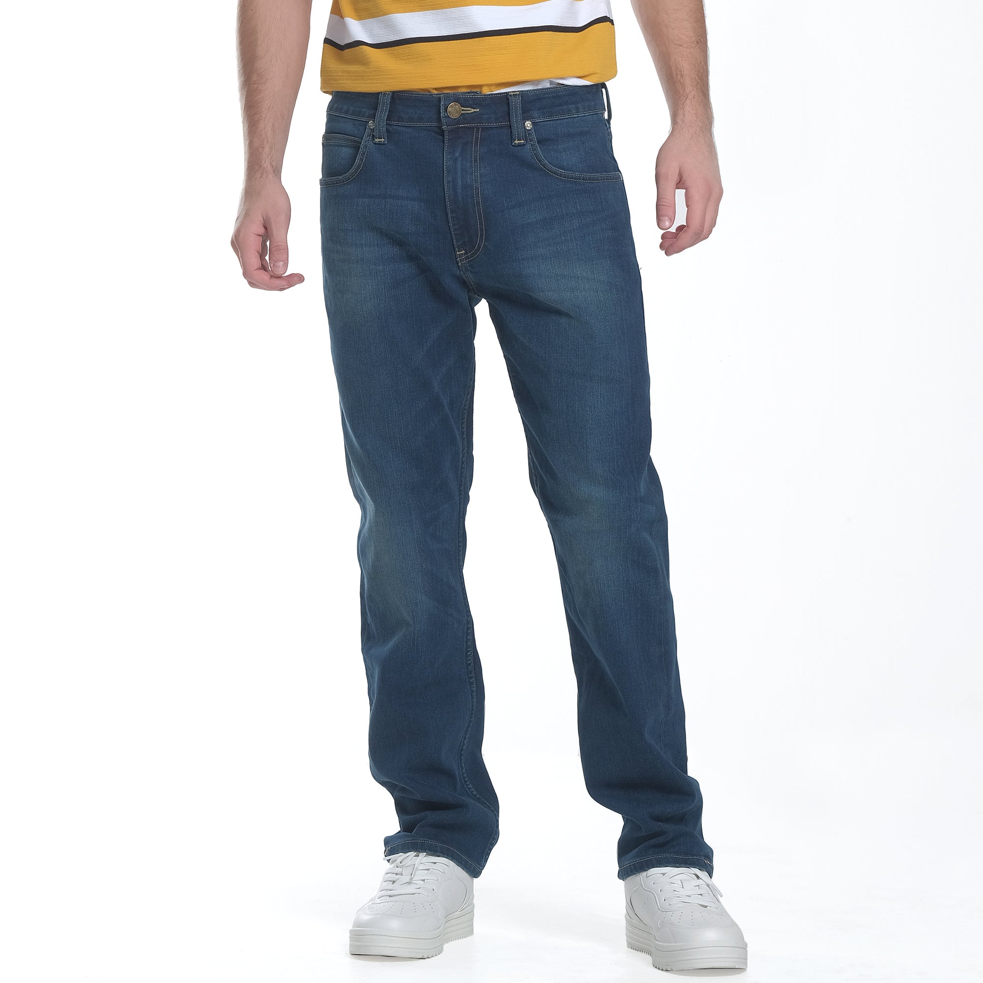 Lee Brooklyn Comfort Jeans Straight Uomo – Denim Classico 5 Tasche Con Etichetta In Pelle
