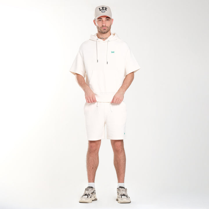 FITS 'EM ALL S/S SWEATSHIRT HOODIE IN JET STREAM (GENDERLESS)