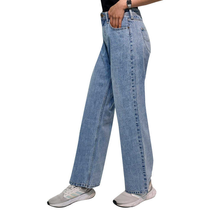 Lee Ladies A-line Wide Denim Jeans in Light Wash