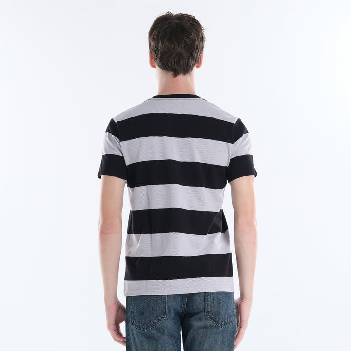 Lee Men's Roundneck Stripes; Popcorn Fabric Tee