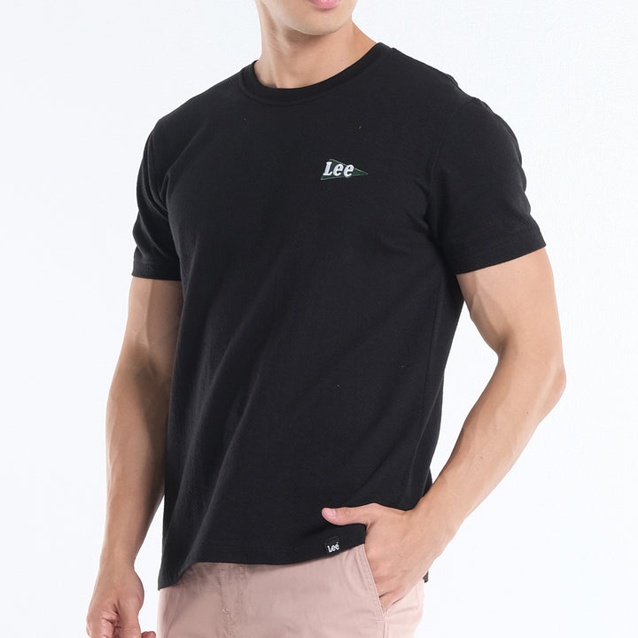 LEE MENS ROUND NECK DIRECT EMBROIDERED LOGO TEE