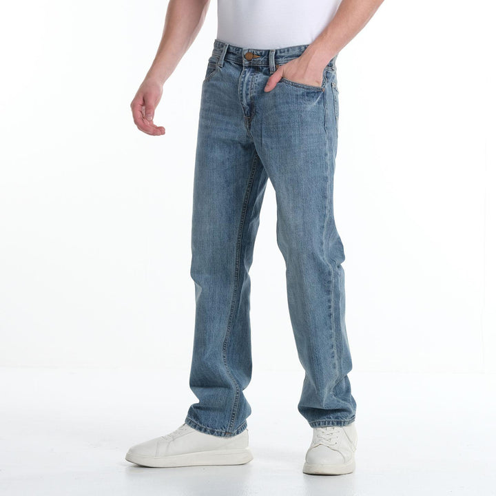 LEE MENS RETRO STRAIGHT DENIM JEANS IN MARINE BLUE