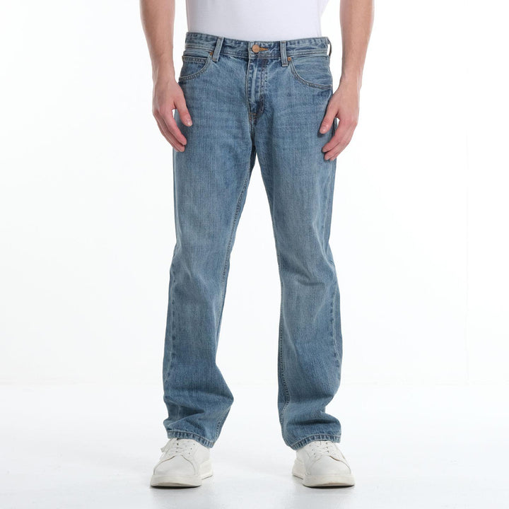 LEE MENS RETRO STRAIGHT DENIM JEANS IN MARINE BLUE