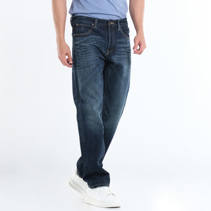 Lee Mens 101+ Denim Pants–Regular Straight in Dark Free Port