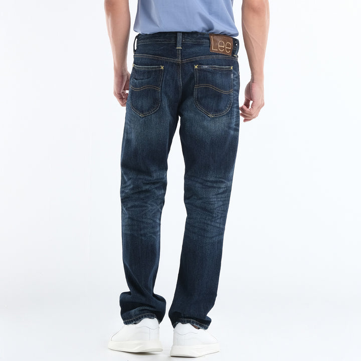 Lee Mens 101+ Denim Pants–Regular Straight in Dark Free Port