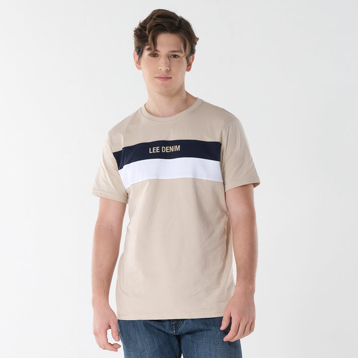 Lee Men's Cut & Sew Regular Fit Round Neck Tee