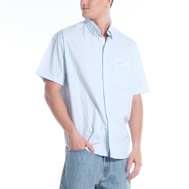 LEE MENS SHORT SLEEVE LOOSE BUTTON DOWN POLO