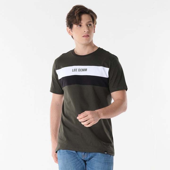 Lee Men's Cut & Sew Regular Fit Round Neck Tee