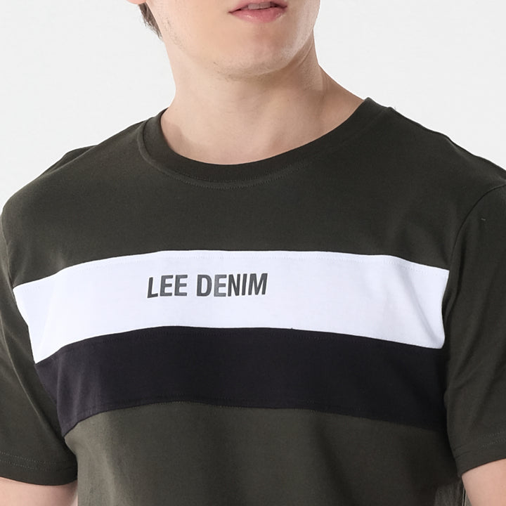 Lee Men's Cut & Sew Regular Fit Round Neck Tee