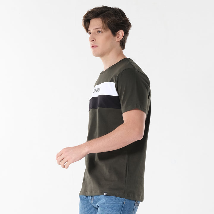 Lee Men's Cut & Sew Regular Fit Round Neck Tee