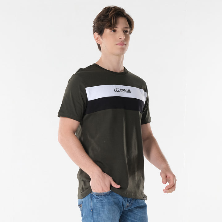 Lee Men's Cut & Sew Regular Fit Round Neck Tee