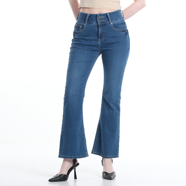 LEE LADIES SHAPE MAGIC SKINNY FLARE DENIM JEANS