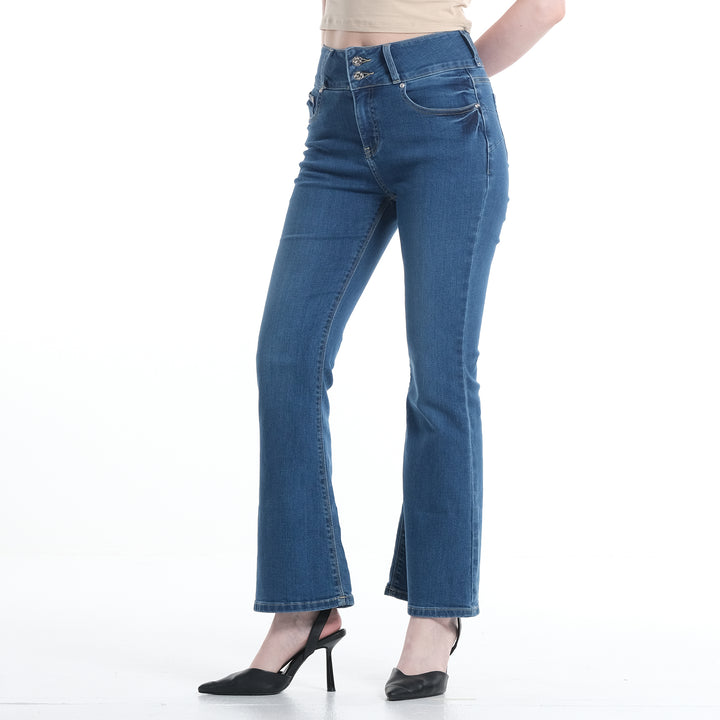 LEE LADIES SHAPE MAGIC SKINNY FLARE DENIM JEANS
