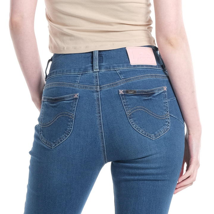 LEE LADIES SHAPE MAGIC SKINNY FLARE DENIM JEANS