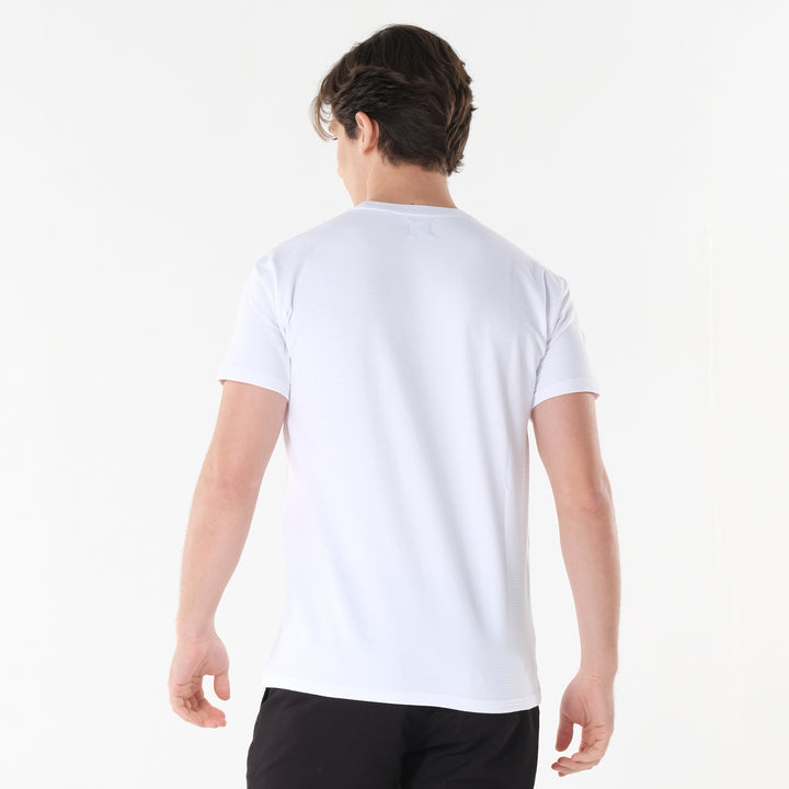 Lee Men's Missed Lycra Round Neck T-shirt With High Density Logo Print