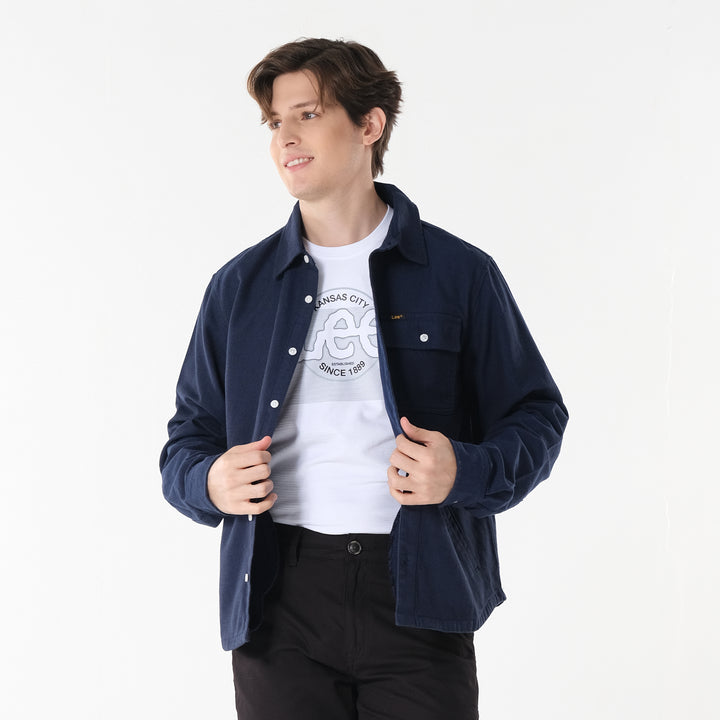 Lee Mens Button Down Polo Long Sleeve