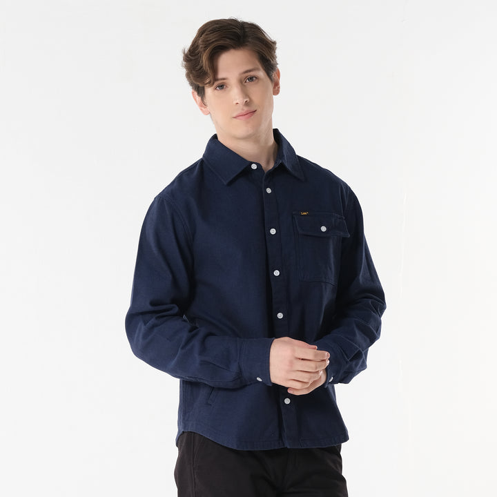 Lee Mens Button Down Polo Long Sleeve