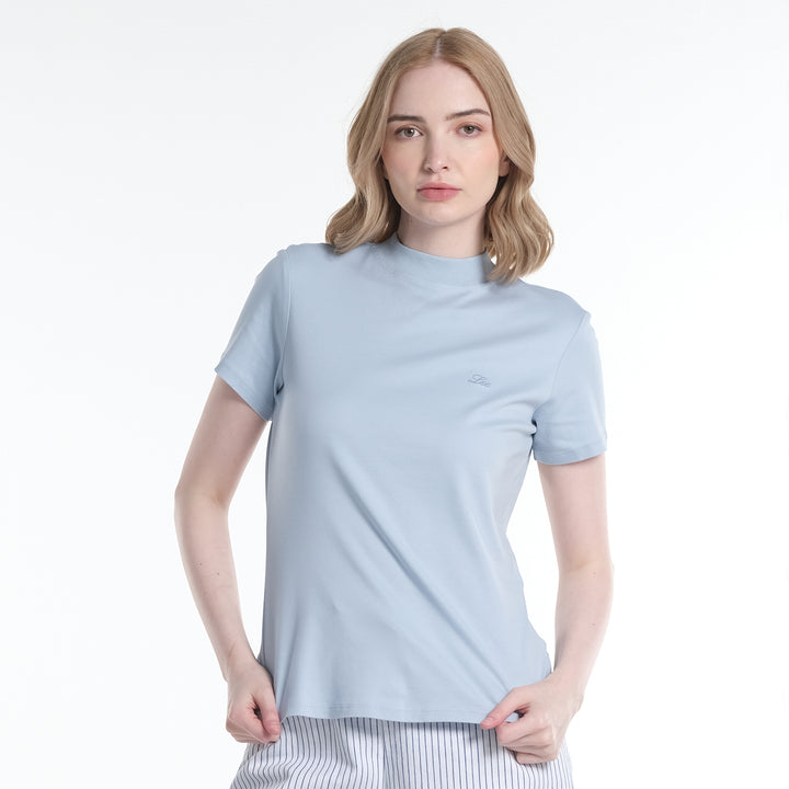 LEE LADIES HIGH NECK WITH SMALL LOGO TEE