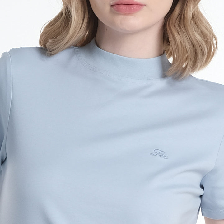 LEE LADIES HIGH NECK WITH SMALL LOGO TEE