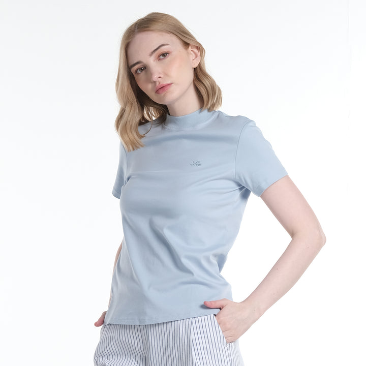 LEE LADIES HIGH NECK WITH SMALL LOGO TEE