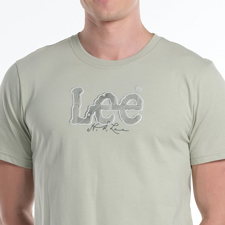 LEE MENS ROUND NECK EMBOSSED EMBROIDERY LOGO TEE