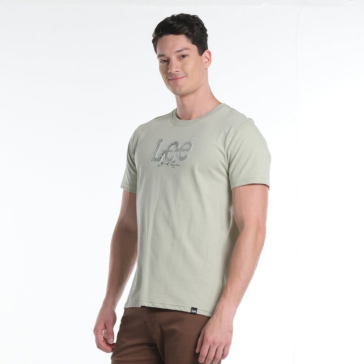 LEE MENS ROUND NECK EMBOSSED EMBROIDERY LOGO TEE