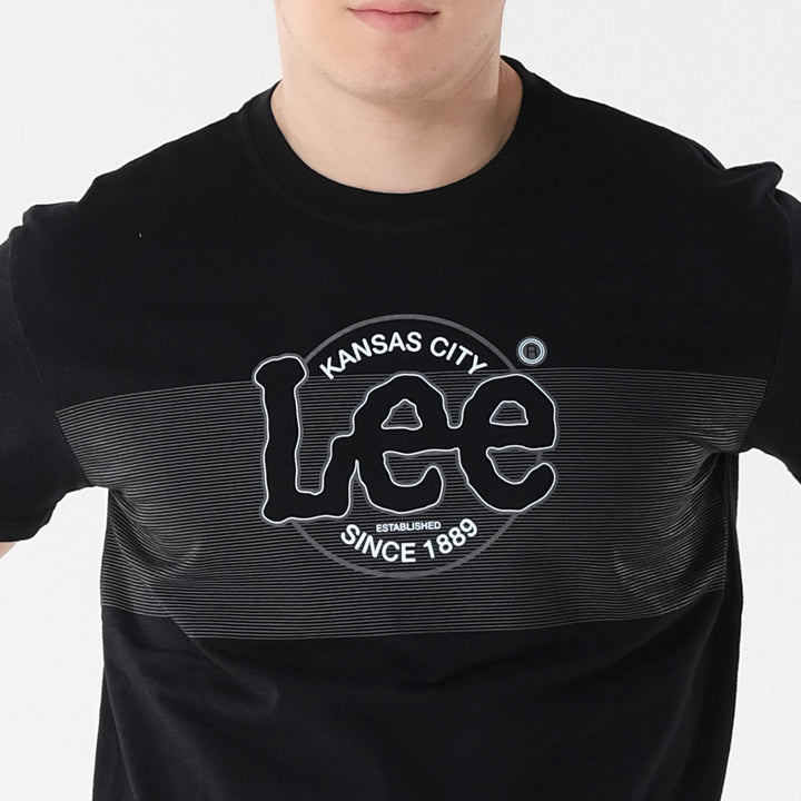 Lee Men's Missed Lycra Round Neck T-shirt With High Density Logo Print