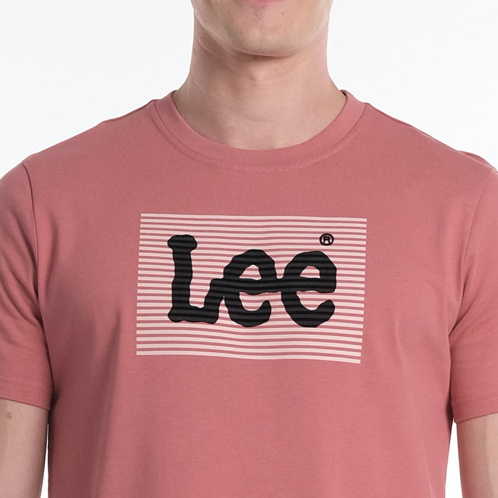 LEE MEN'S ROUNDNECK TEE WITH FLOCK PRINTED LOGO