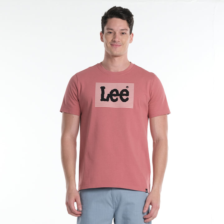 LEE MEN'S ROUNDNECK TEE WITH FLOCK PRINTED LOGO