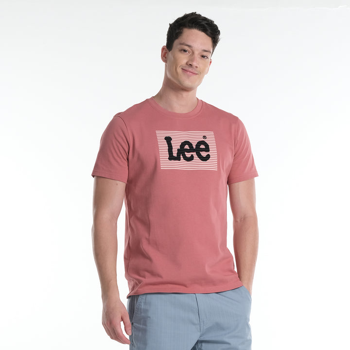 LEE MEN'S ROUNDNECK TEE WITH FLOCK PRINTED LOGO