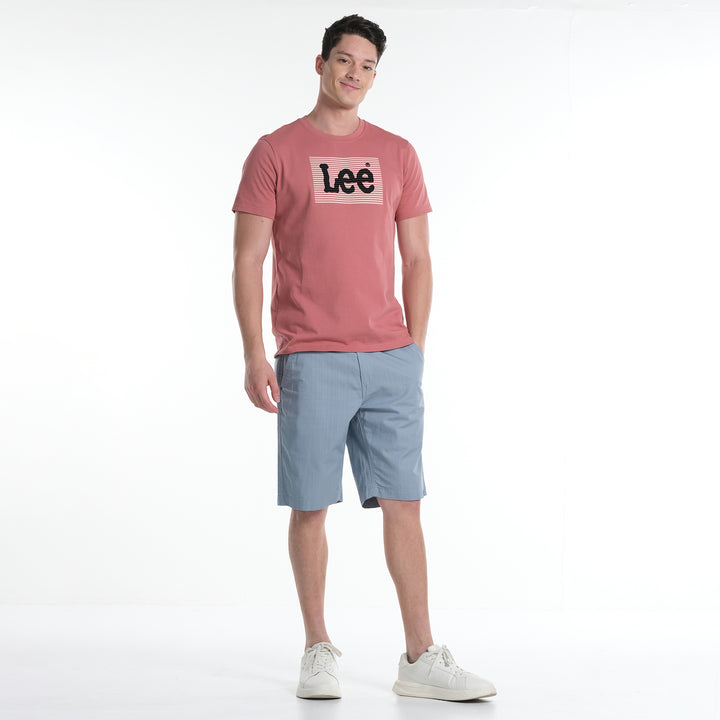 LEE MEN'S ROUNDNECK TEE WITH FLOCK PRINTED LOGO