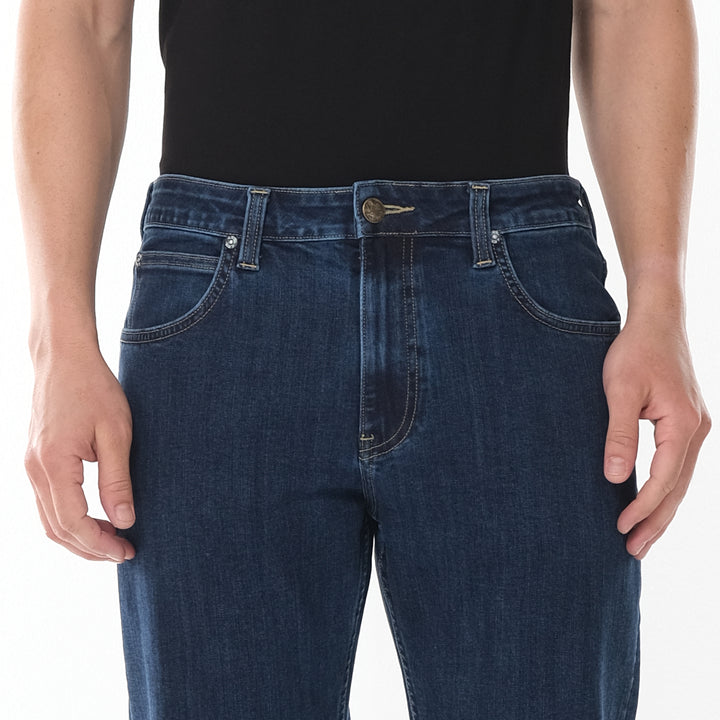 LEE MENS BROOKLYN STRAIGHT DENIM JEANS IN BLUE NOSTALGIA