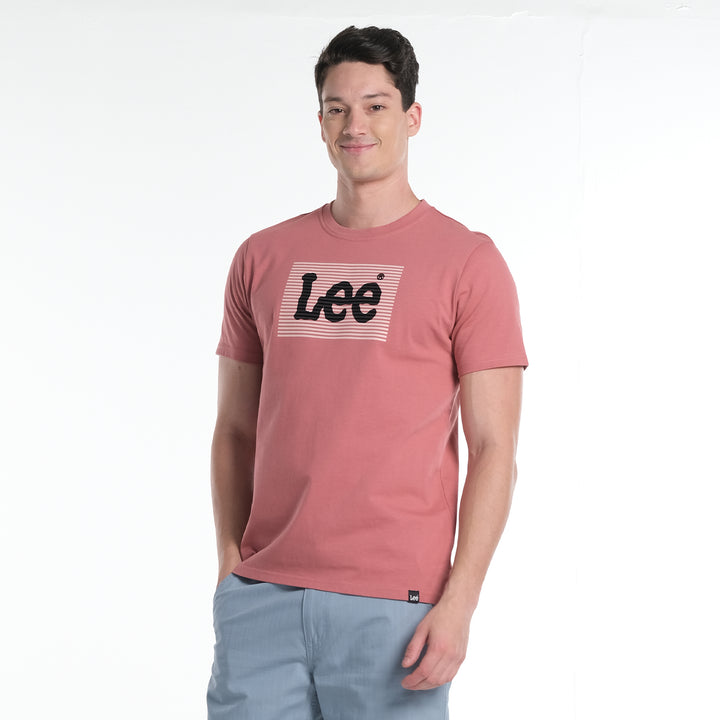 LEE MEN'S ROUNDNECK TEE WITH FLOCK PRINTED LOGO