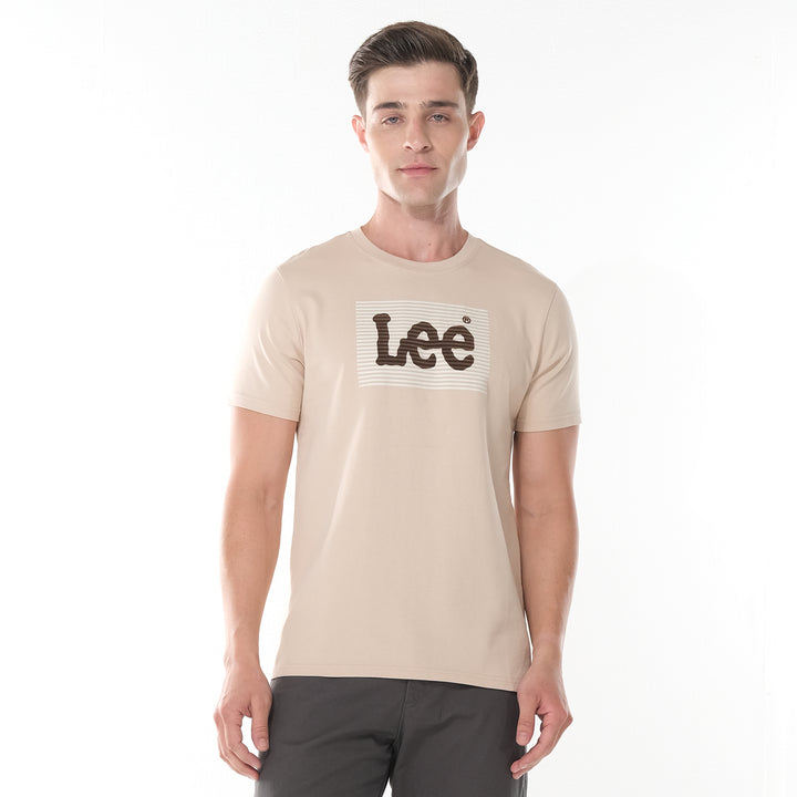 LEE MEN'S ROUNDNECK TEE WITH FLOCK PRINTED LOGO