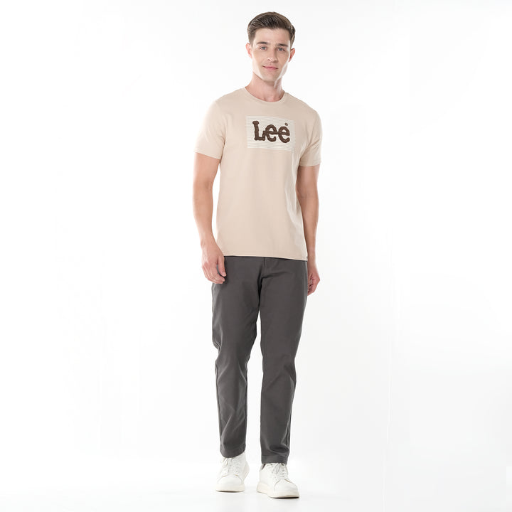 LEE MEN'S ROUNDNECK TEE WITH FLOCK PRINTED LOGO