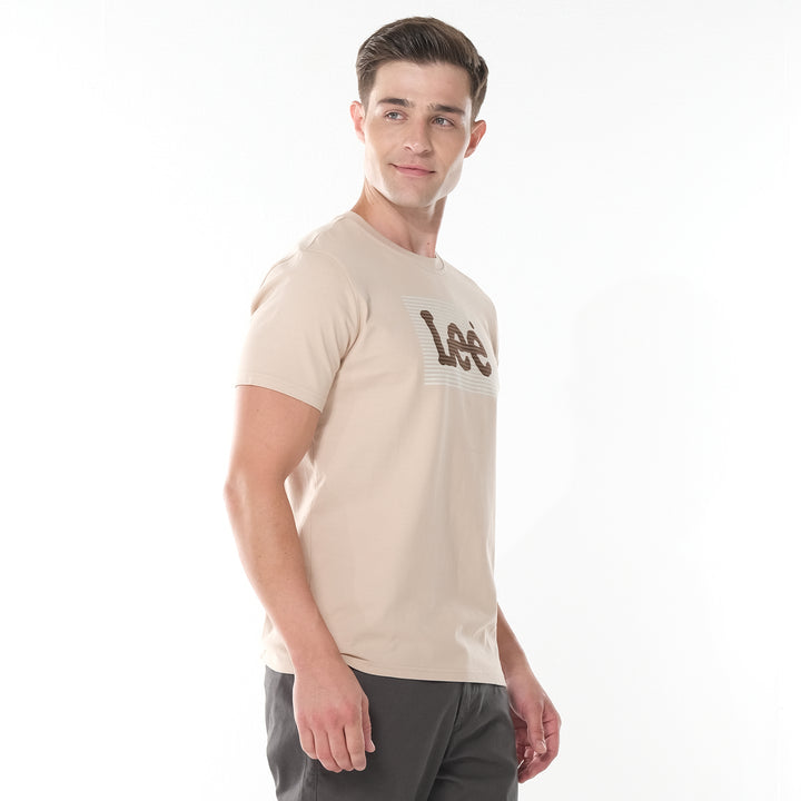 LEE MEN'S ROUNDNECK TEE WITH FLOCK PRINTED LOGO
