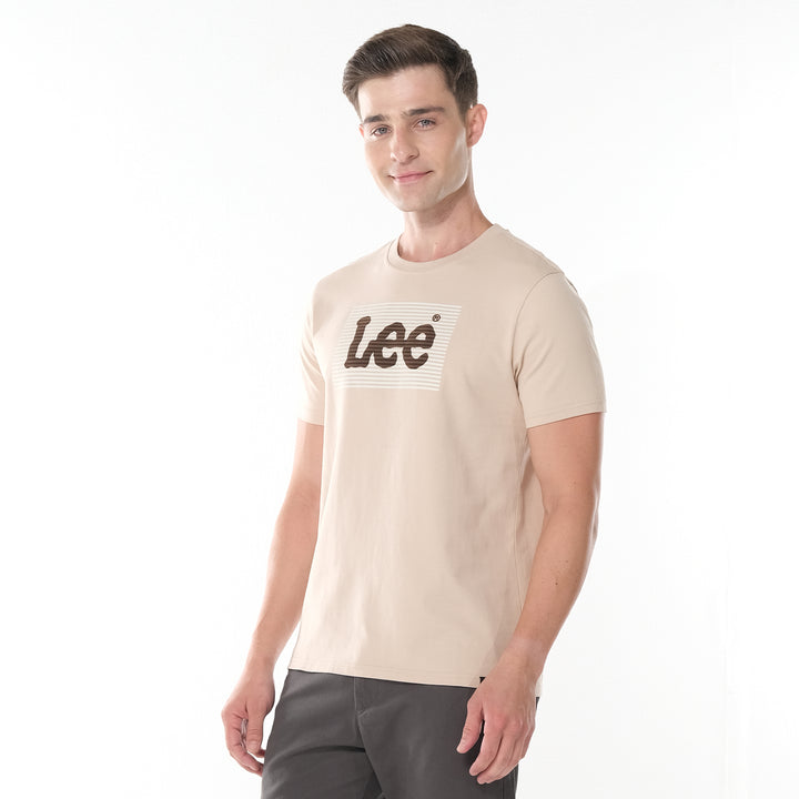 LEE MEN'S ROUNDNECK TEE WITH FLOCK PRINTED LOGO