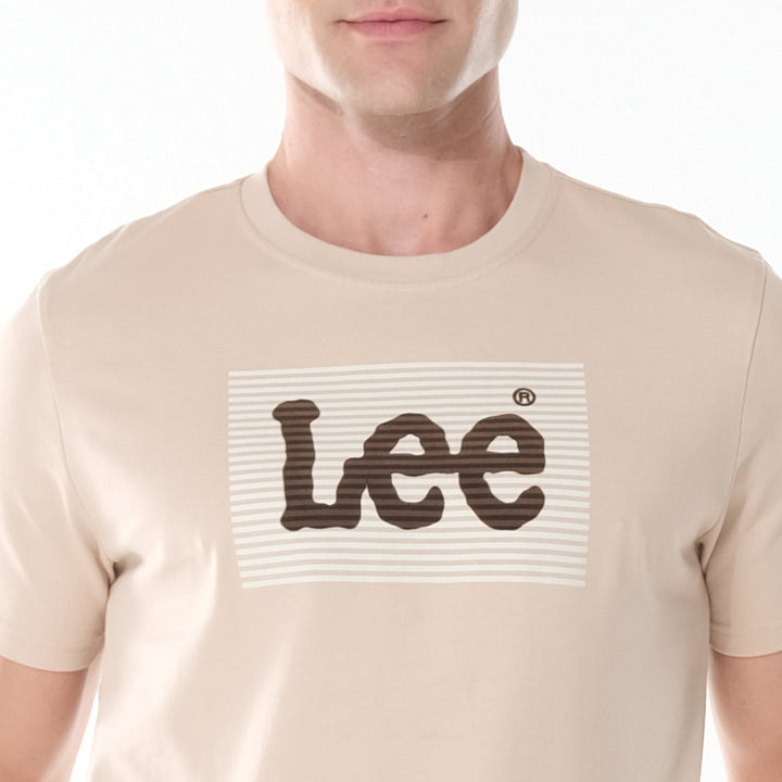 LEE MEN'S ROUNDNECK TEE WITH FLOCK PRINTED LOGO