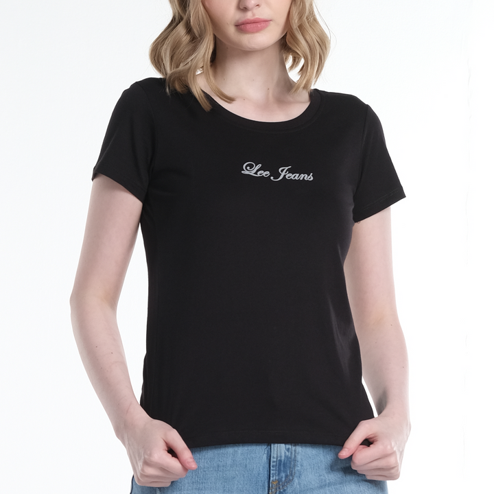 LEE LADIES RELAXED FIT LEE LOGO SCRIPT ROUNDNECK TEE