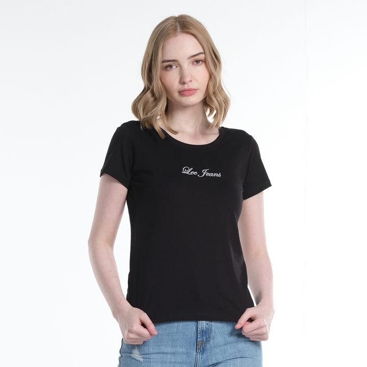 LEE LADIES RELAXED FIT LEE LOGO SCRIPT ROUNDNECK TEE