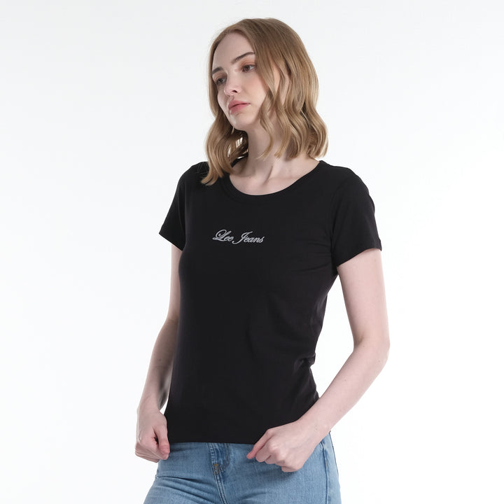LEE LADIES RELAXED FIT LEE LOGO SCRIPT ROUNDNECK TEE