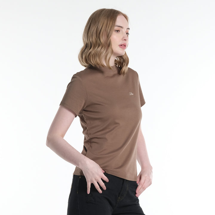 LEE LADIES HIGH NECK WITH SMALL LOGO TEE