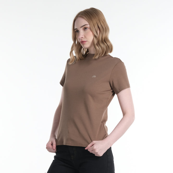 LEE LADIES HIGH NECK WITH SMALL LOGO TEE