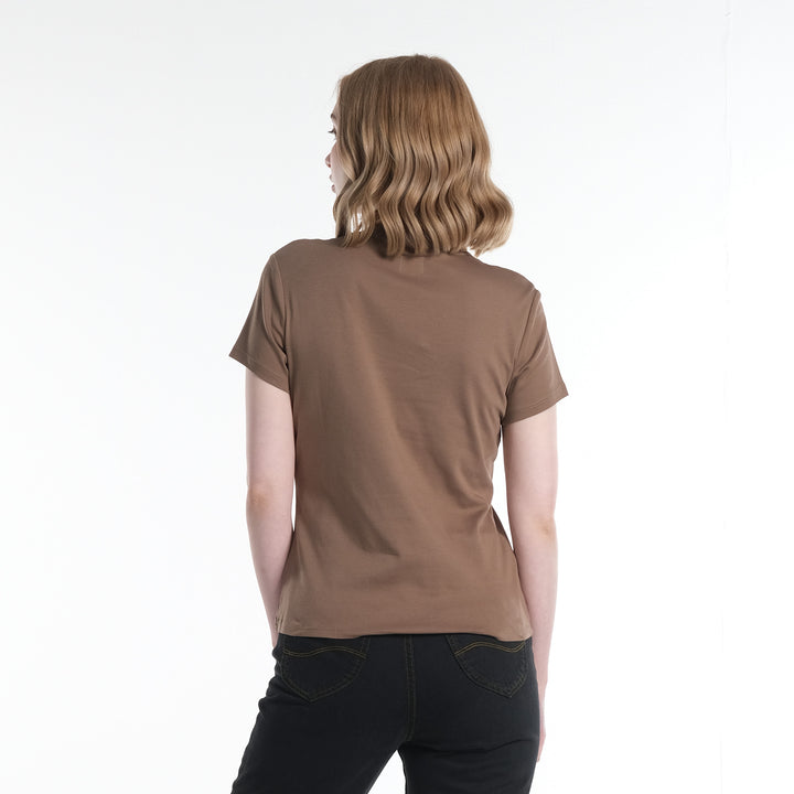 LEE LADIES HIGH NECK WITH SMALL LOGO TEE