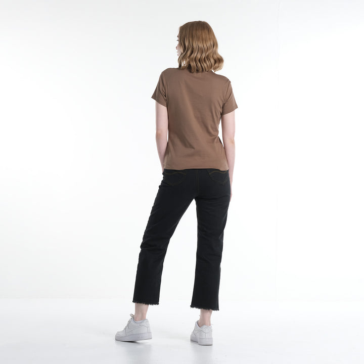LEE LADIES HIGH NECK WITH SMALL LOGO TEE