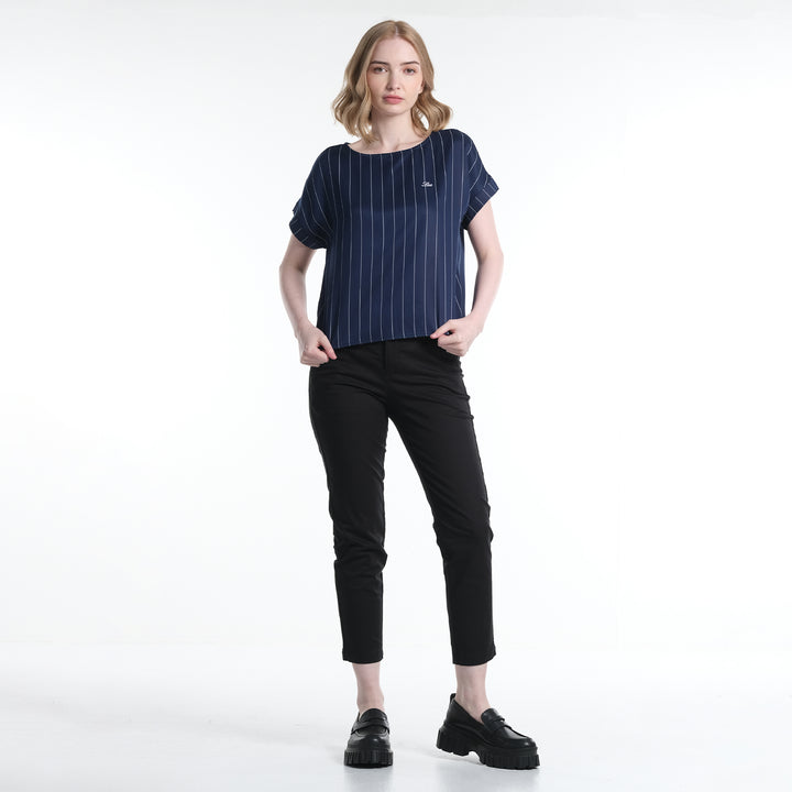 LEE LADIES MODIFIED TOPS IN NAVY BLUE STRIPES