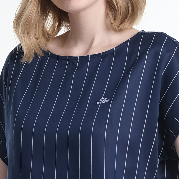 LEE LADIES MODIFIED TOPS IN NAVY BLUE STRIPES