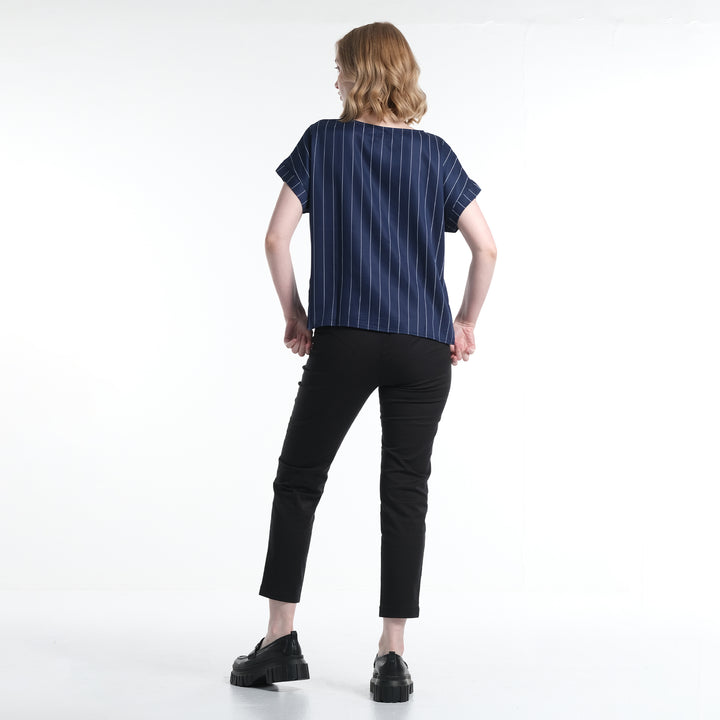 LEE LADIES MODIFIED TOPS IN NAVY BLUE STRIPES