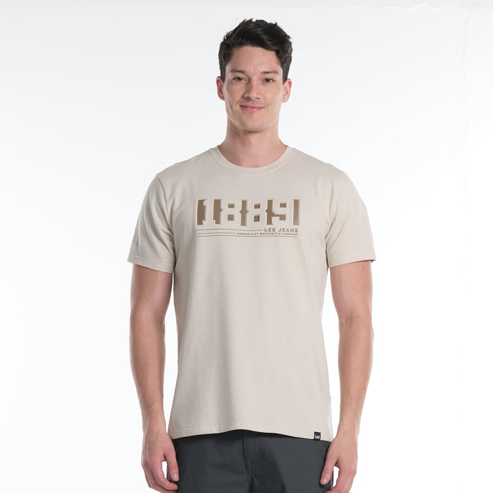 LEE MENS ROUND NECK EMBOSSED LOGO TEE