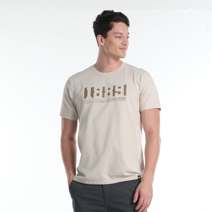 LEE MENS ROUND NECK EMBOSSED LOGO TEE